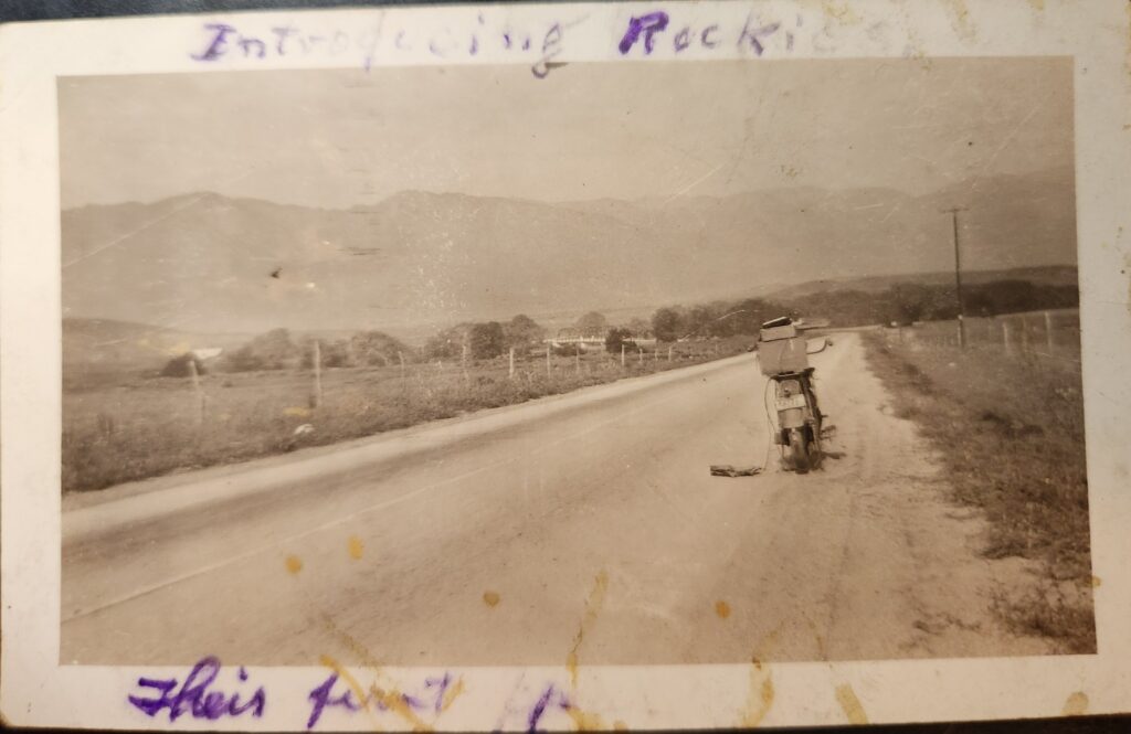 John Binkerd takes a photo break on his motorcycle journey from Indiana out West.