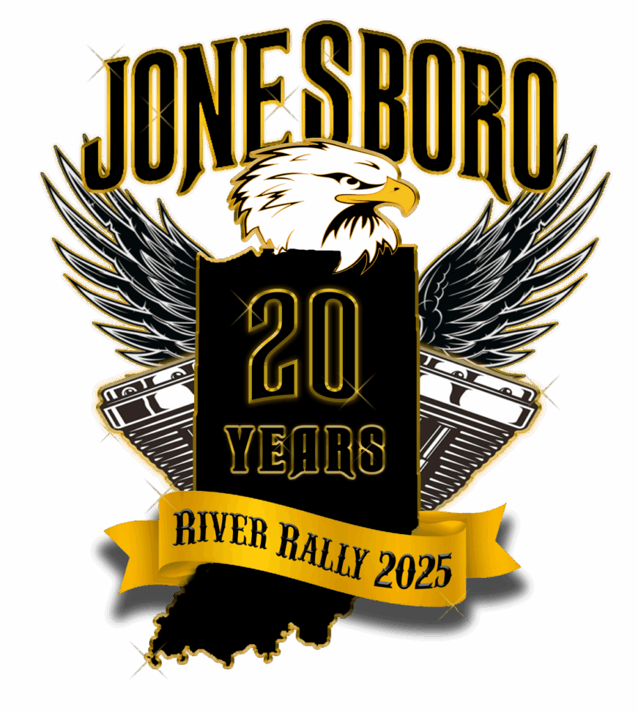 20 Years of Jonesboro River Rally Logo, Gold